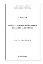 Luận văn thạc sĩ quản lý và dự báo thu bảo hiểm xã hội tại bảo hiểm xã hội việt nam