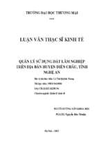 Luận văn thạc sĩ quản lý sử dụng đất lâm nghiệp trên địa bàn huyện diễn châu, tỉnh nghệ an