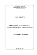 Luận văn thạc sĩ kế toán hàng tồn kho tại công ty cổ phần thiết bị và phụ tùng đông dương