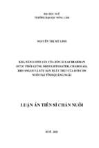 Luận án tiến sĩ khả năng sinh sản của bò cái lai brahman được phối giống droughtmaster, charolais, red angus và sức sản xuất thịt của đời con nuôi tại tỉnh quảng ngãi