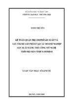 Luận văn thạc sĩ kế toán quản trị chi phí sản xuất và giá thành sản phẩm tại các doanh nghiệp sản xuất hàng thủ công mỹ nghệ trên địa bàn tỉnh nam định