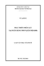 Luận văn thạc sĩ phát triển nhân lực tại ngân hàng tmcp quân đội (mb)