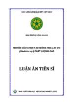 Luận án tiến sĩ nghiên cứu chọn tạo giống hoa lay ơn (gladiolus sp.) chất lượng cao