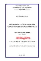 Luận án tiến sĩ giải pháp tăng cường huy động vốn tại ngân hàng thương mại cổ phần bắc á