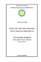 Luận văn thạc sĩ chống thất thu thuế nhập khẩu tại cục hải quan tỉnh long an