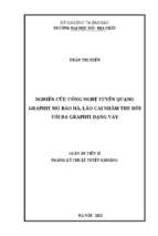 Luận án tiến sĩ nghiên cứu công nghệ tuyển quặng graphit mỏ bảo hà, lào cai nhằm thu hồi tối đa graphit dạng vảy