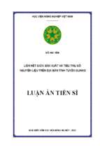 Luận án tiến sĩ liên kết sản xuất và tiêu thụ gỗ nguyên liệu trên địa bàn tỉnh tuyên quang