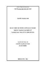 Luận văn thạc sĩ hoàn thiện hệ thống kiểm soát nội bộ trong thanh toán điện tử tại kho bạc nhà nước bình dương