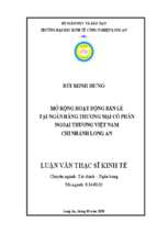 Luận văn thạc sĩ mở rộng hoạt động bán lẻ tại ngân hàng thương mại cổ phần ngoại thương việt nam chi nhánh long an