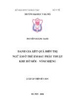 Luận văn thạc sĩ đánh giá kết qủa điều trị ngữ âm ở trẻ em sau phẫu thuật khe hở môi vòm miệng