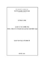 Luận văn thạc sĩ quản lý tài chính của tổng công ty cổ phần xây lắp dầu khí việt nam (pvc)