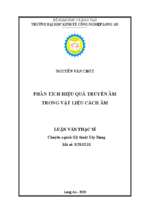 Luận văn thạc sĩ phân tích hiệu quả truyền âm trong vật liệu cách âm