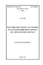 Luận án tiến sĩ hoàn thiện phân tích báo cáo tài chính tại các doanh nghiệp thuộc tập đoàn bưu chính viễn thông việt nam