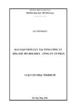 Luận văn thạc sĩ đào tạo nhân lực tại tổng công ty hóa dầu petrolimex – công ty cổ phần