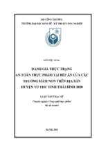 Luận văn thạc sĩ đánh giá thực trạng an toàn thực phẩm tại bếp ăn của các trường mầm non trên địa bàn huyện vũ thư, tỉnh thái bình