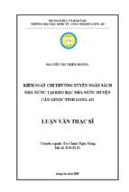 Luận văn thạc sĩ kiểm soát chi thường xuyên ngân sách nhà nước tại kho bạc nhà nước huyện cần giuộc tỉnh long an