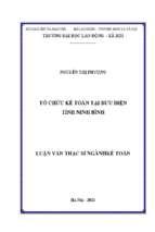 Luận văn thạc sĩ tổ chức kế toán tại bưu điện tỉnh ninh bình