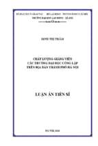 Luận án tiến sĩ chất lượng giảng viên các trường đại học công lập trên địa bàn thành phố hà nội