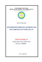 Luận văn thạc sĩ quản trị nguồn nhân lực tại trung tâm phát triển quỹ đất tỉnh long an