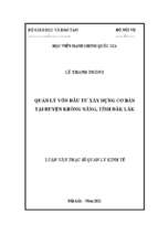 Luận văn thạc sĩ quản lý vốn đầu tư xây dựng cơ bản tại huyện krông năng, tỉnh đắk lắk