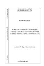 Luận án tiến sĩ nghiên cứu các yếu tố ảnh hưởng tới năng lực cạnh tranh của các doanh nghiệp xuất khẩu thủy sản tỉnh an giang