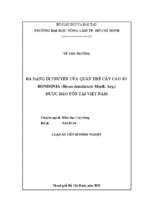 Luận án tiến sĩ đa dạng di truyền của quần thể cây cao su rondonia (hevea brasiliensis muell. arg.) được bảo tồn tại việt nam