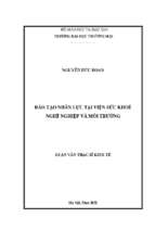 Luận văn thạc sĩ đào tạo nhân lực tại viện sức khoẻ nghề nghiệp và môi trường