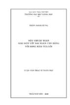 Luận văn thạc sĩ một thuật toán giải một lớp bài toán cân bằng với song hàm tựa lồi