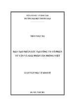 Luận văn thạc sĩ đào tạo nhân lực tại công ty cổ phần tư vấn và giải pháp văn phòng việt