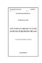 Luận văn thạc sĩ chất lượng của việc cho vay ưu đãi tại quỹ bảo vệ môi trường việt nam