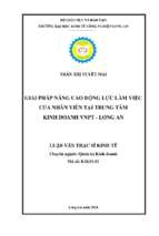 Luận văn thạc sĩ giải pháp nâng cao động lực làm việc của nhân viên tại trung tâm kinh doanh vnpt – long an