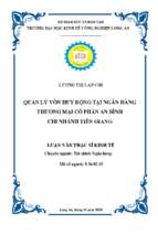 Luận văn thạc sĩ quản lý vốn huy động tại ngân hàng thương mại cổ phần an bình   chi nhánh tiền giang