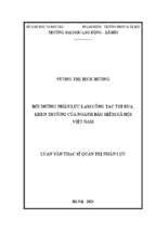 Luận văn thạc sĩ bồi dưỡng nhân lực làm công tác thi đua khen thưởng của ngành bảo hiểm xã hội việt nam