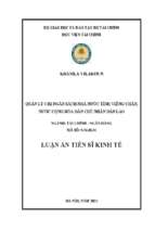 Luận án tiến sĩ quản lý chi ngân sách nhà nước tỉnh viêng chăn, nước cộng hòa dân chủ nhân dân lào