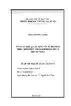 Luận văn thạc sĩ nâng cao hiệu quả sử dụng vốn hỗ trợ phát triển chính thức và ngành thông tin và truyền thông