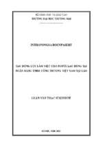 Luận văn thạc sĩ tạo động lực làm việc cho người lao động tại ngân hàng tnhh công thương việt nam tại lào