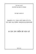 Luận án tiến sĩ nghiên cứu tính chất điện tử của vật liệu hai chiều monochalcogenide