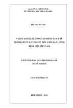 Luận văn thạc sĩ nâng cao chất lượng tại trung tâm y tế thành phố dĩ an theo bộ tiêu chí chất lượng bệnh viện việt nam