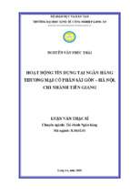 Luận văn thạc sĩ hoạt động tín dụng tại ngân hàng thƣơng mại cổ phần sài gòn   hà nội, chi nhánh tiền giang