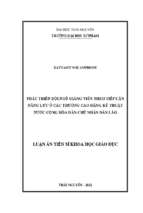 Luận án tiến sĩ phát triển đội ngũ giảng viên theo tiếp cận năng lực ở các trường cao đẳng kỹ thuật nước chdcnd lào