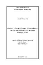 Luận văn thạc sĩ động lực làm việc của nhân viên nghiên cứu trường hợp công chức cục hải quan bình dương