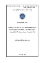 Luận án tiến sĩ nghiên cứu một số đặc điểm sinh học và hoàn thiện quy trình sản xuất giống cá măng sữa chanos chanos (forsskål, 1775)