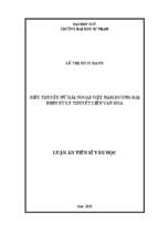 Luận án tiến sĩ tiểu thuyết nữ hải ngoại việt nam đương đại nhìn từ lý thuyết liên văn hoá