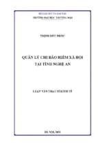 Luận văn thạc sĩ quản lý chi bảo hiểm xã hội tại tỉnh nghệ an