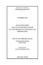 Luận văn thạc sĩ quản lý hoạt động giáo dục kỹ năng sống cho trẻ ở các trường mầm non thị xã hồng ngự, tỉnh đồng tháp