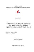 Áp dụng thuật toán học sa q cho các đơn vị bán điện tham gia vào thị trường điện bán buôn cạnh tranh (luận văn thạc sĩ)