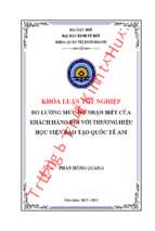 Khóa luận đo lường mức độ nhận biết của khách hàng đối với thương hiệu học viện đào tạo quốc tế ani