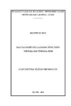 Luận văn thạc sĩ đào tạo nghề cho lao động nông thôn trên địa bàn tỉnh hòa bình