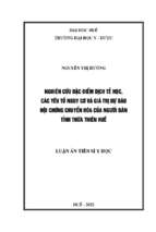 Luận án nghiên cứu đặc điểm dịch tễ học, các yếu tố nguy cơ và giá trị dự báo hội chứng chuyển hóa của người dân tỉnh thừa thiên huế