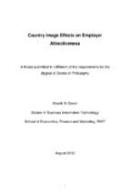 Doctoral thesis of philosophy country image effects on employer attractiveness
